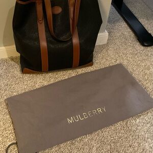 Mulberry Heritage Bag in Black and Cognac Scotchgrain leather.